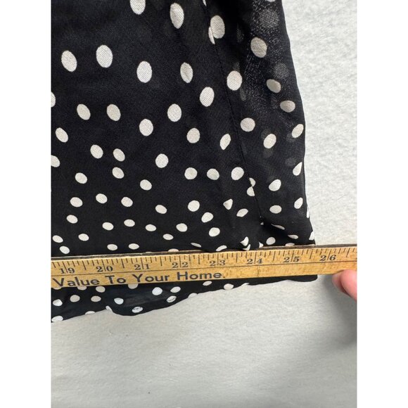 Black & White Polka Dot Rayon Skirt By Salaam Womens Small - Picture 8 of 8